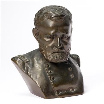 (PRESIDENTS.) Karl Gerhardt. Memorial bust of Ulysses S. Grant in military uniform.